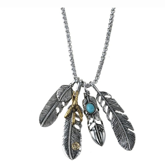 Sold Silver toned feather necklace - Picture 3 of 6
